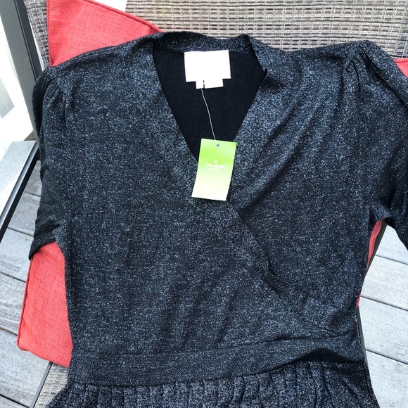 Kate Spade Metallic Wrap Sweater Dress 